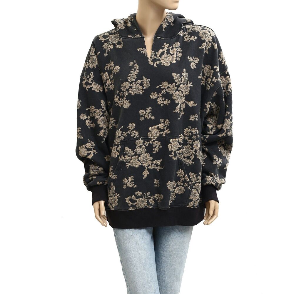 Free People We The Free It's A Vibe Print Hoodie Top Oversized Slouchy XS 288045 - Picture 4 of 9